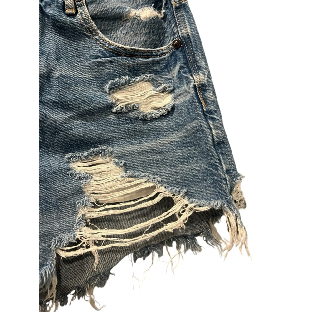 American Eagle Size 4 Highest Rise 90's Boyfriend Denim Jean Shorts Distressed - Picture 3 of 9